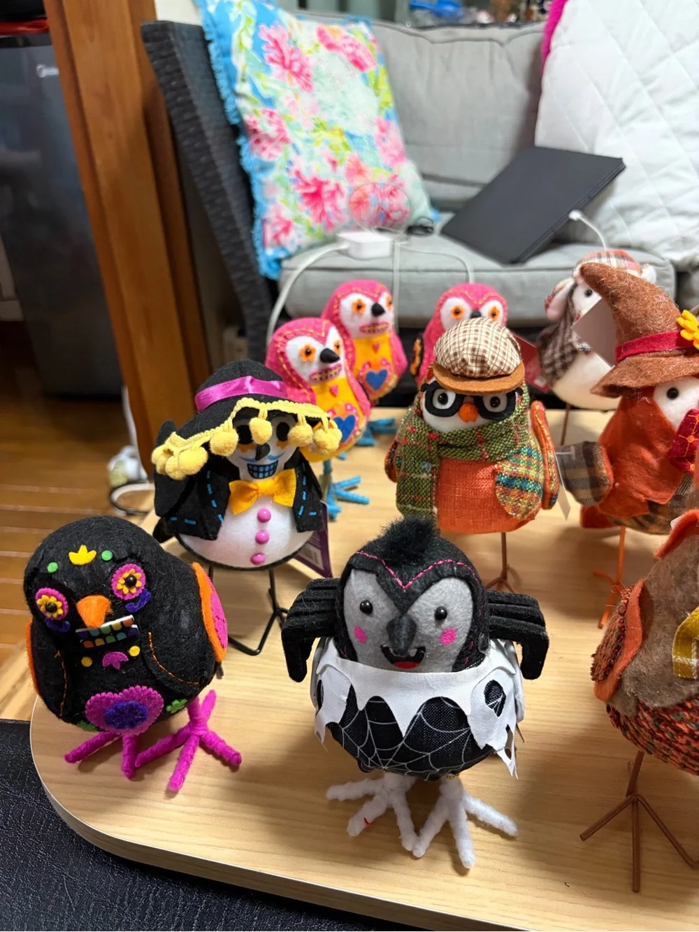 Lot of 25 Halloween and Fall Fabric Birds